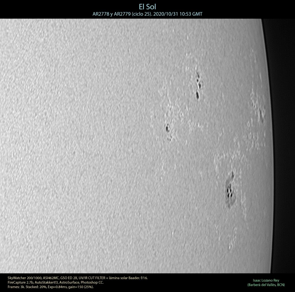 El Sol. AR2778 y AR2779.