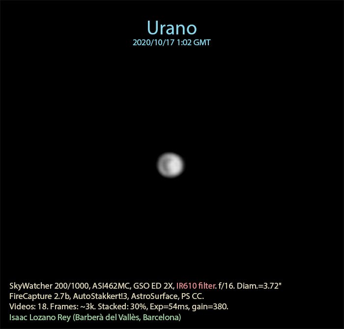Urano en el rojo-infrarrojo